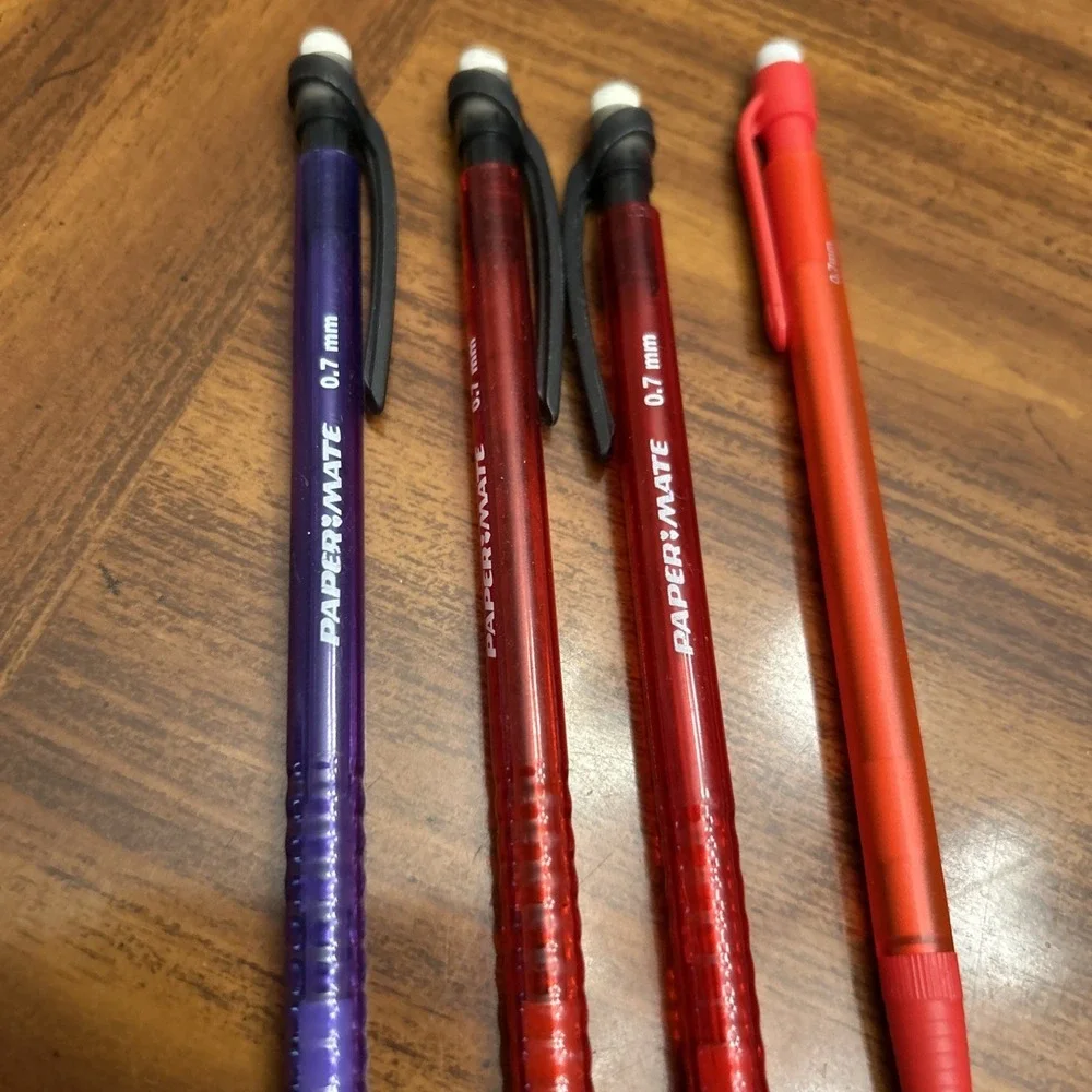vintage papermate‎ Lead Pencils Red Purple .7mm Lot 4